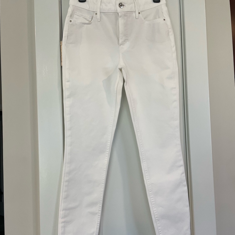 WHBM white denim skinny jeans